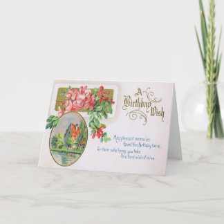 Carte d'anniversaire de fantaisie avec les roses