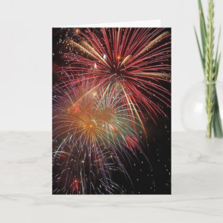 carte d'anniversaire de feux d'artifice