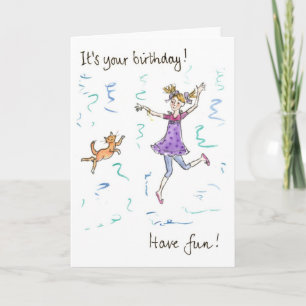 Carte d'anniversaire de fille de danse