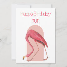 Carte d'anniversaire de flamingo rose vintage