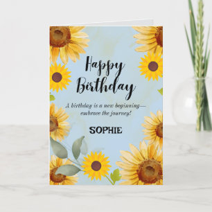 Carte d'anniversaire de fleurs de tournesol