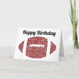 Carte d'anniversaire de football américain