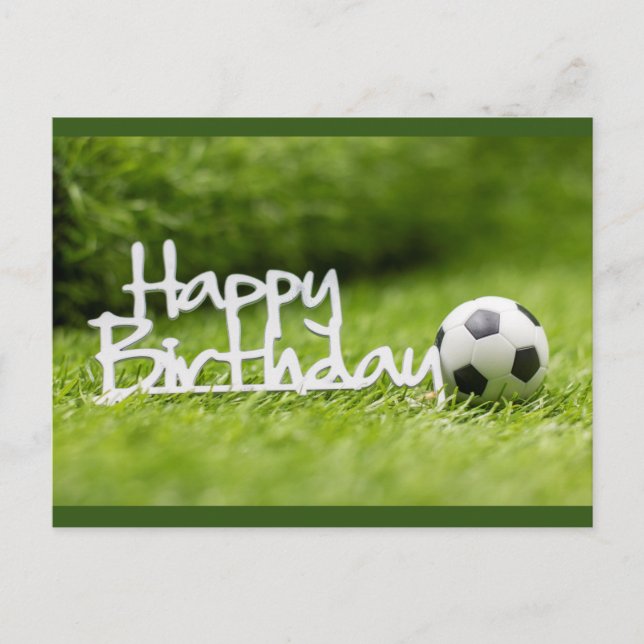 Carte d'anniversaire de football avec balle sur he (Devant)