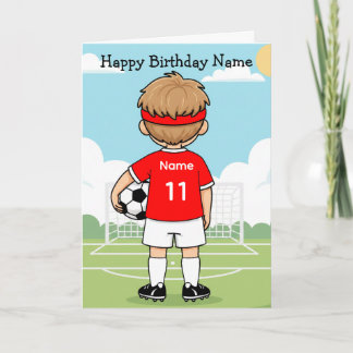 Carte d'anniversaire de football garçon chemise ro