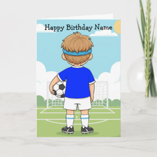 Carte d'anniversaire de football pour garçon migno