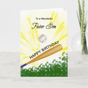 Carte d'anniversaire de Foster Son Baseball