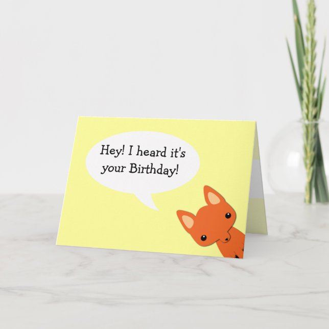 Carte d'anniversaire de Fox simple (Devant)
