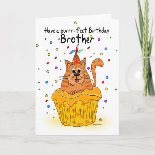 carte d'anniversaire de frère avec ginger cupcake 