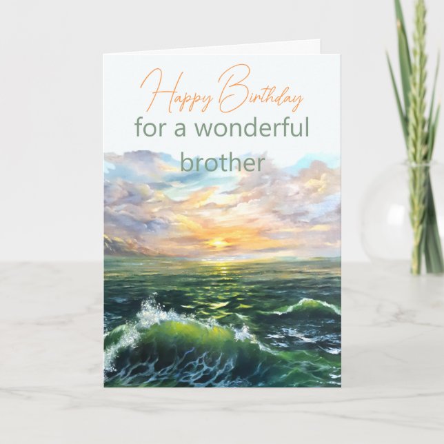 Carte d'anniversaire de frère de peinture à l'huil (Devant)