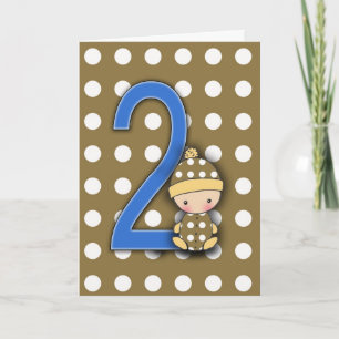 Carte d'anniversaire de garçon âgé de 2 ans