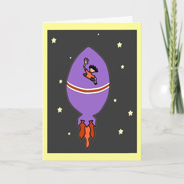 Carte d'anniversaire de garçon de Rocket (Devant)
