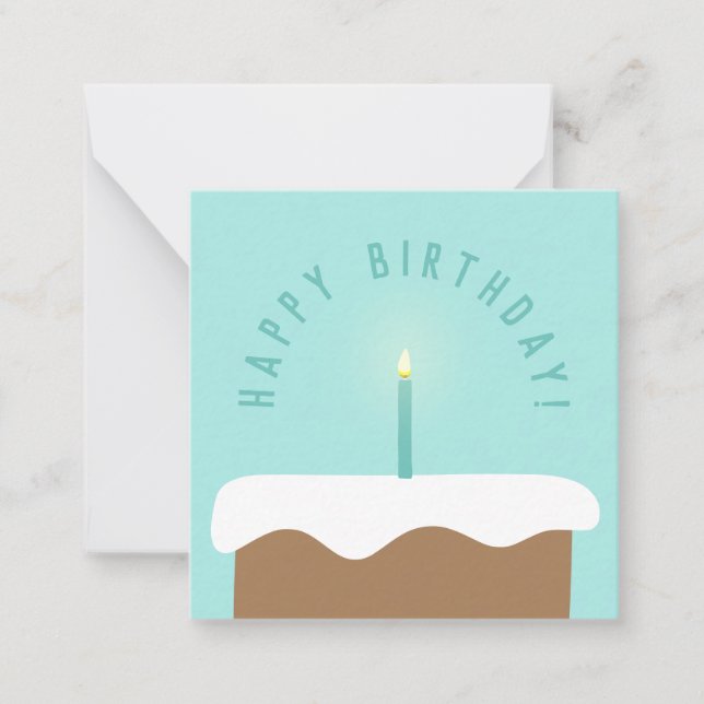 Carte d'anniversaire de gâteau illustrée couleur p (Devant)