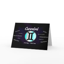 Carte d'anniversaire de Gémeaux
