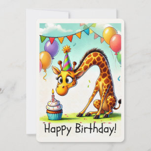 Carte d'anniversaire de girafe mignon