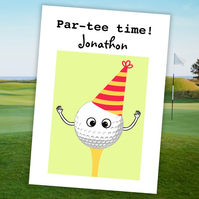 Carte d'anniversaire de golf amusant par tee time (Créateur téléchargé)