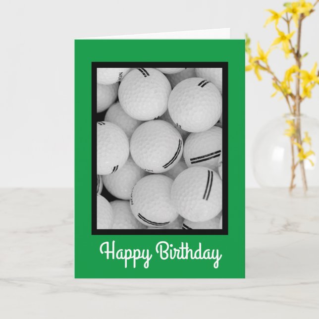 Carte d'anniversaire de golf, carte d'anniversaire (Fleur jaune)