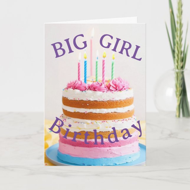 Carte d'anniversaire de grande fille (Devant)