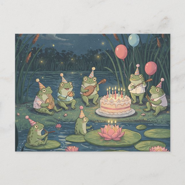 Carte d'anniversaire de grenouille (Devant)