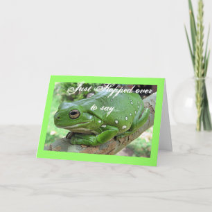 Carte d'anniversaire de grenouille verte
