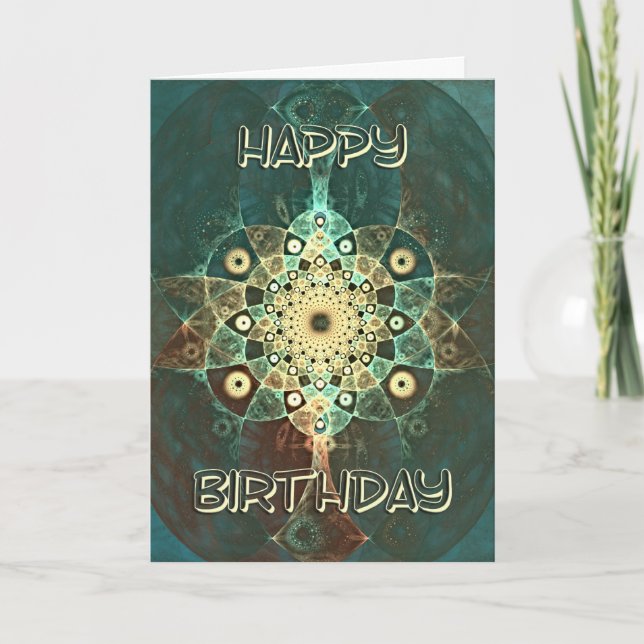 Carte d'anniversaire de grunge fractale (Devant)