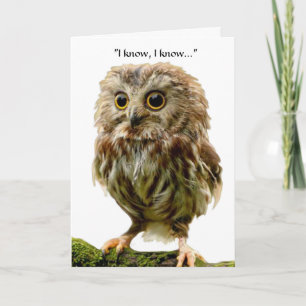 Carte d'anniversaire de hibou de 50 ans