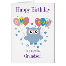 Carte d'anniversaire de hibou pour grands-parents