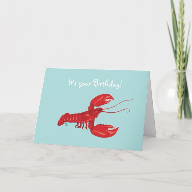 Carte d'anniversaire de homard (Devant)