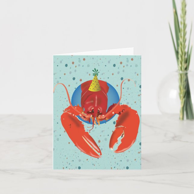 Carte d'anniversaire de homard (Devant)