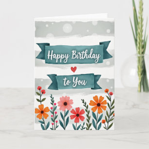 Carte d'anniversaire de jardin peintre