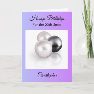 Carte d'anniversaire de juin - Perles