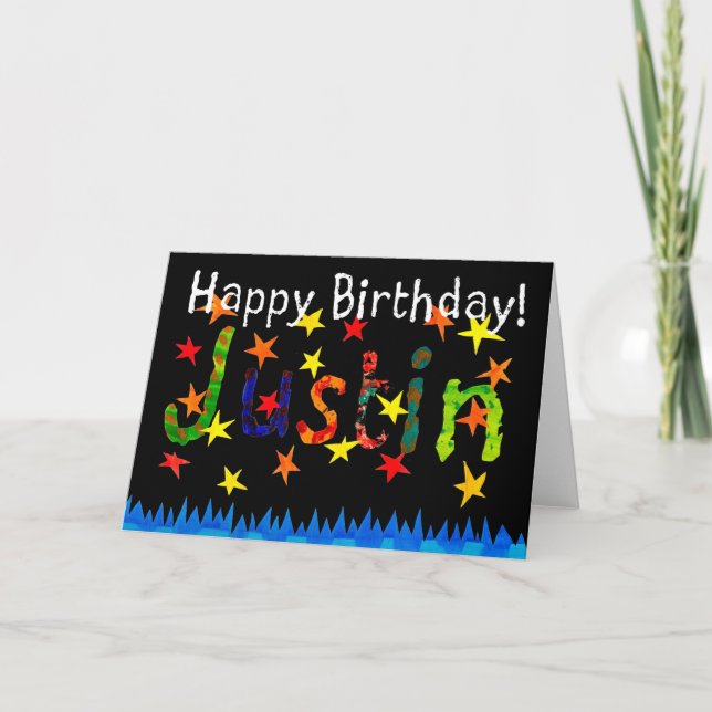 Carte d'anniversaire de Justin (Devant)