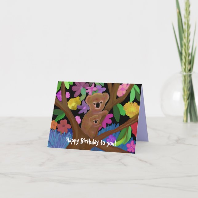 Carte d'anniversaire de koala (Devant)