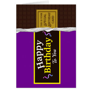 Carte d'anniversaire de la barre chocolatée person