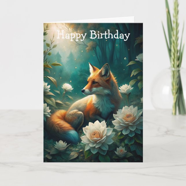 Carte d'anniversaire de la belle Fox (Devant)