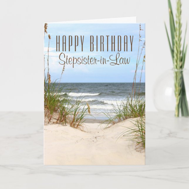 Carte d'anniversaire de la belle-soeur de plage (Devant)