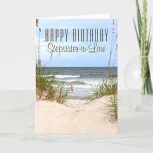 Carte d'anniversaire de la belle-soeur de plage