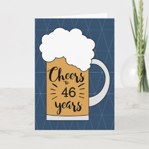 Carte d'anniversaire de la bière bleue à 46 ans
