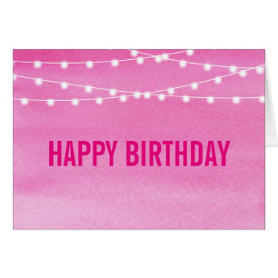 Carte d'anniversaire de la chaîne d'aquarelle