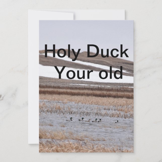 Carte d'anniversaire de la chasse au canard drôle. (Devant)