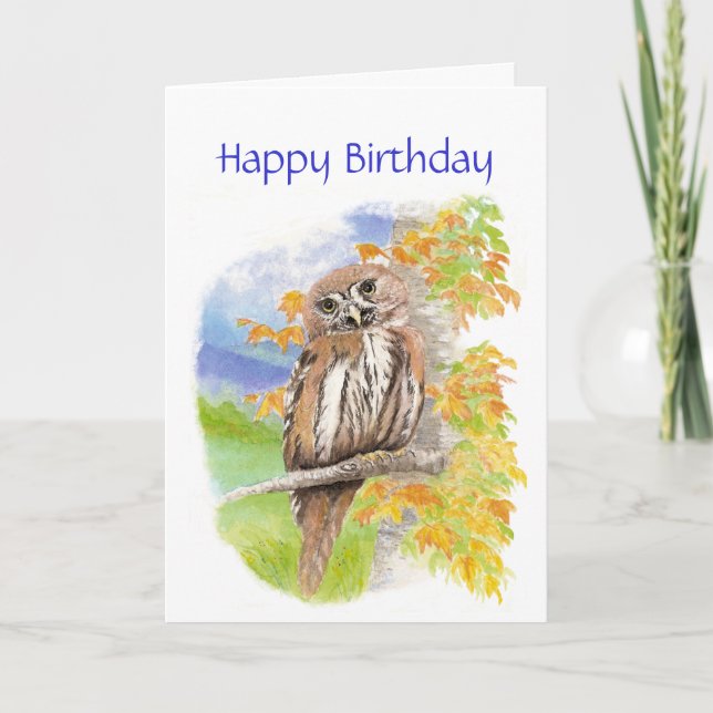 Carte d'anniversaire de la chouette insultante (Devant)