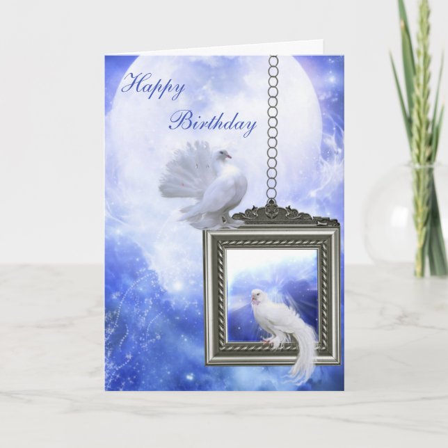 Carte d'anniversaire de la colombe de paix (Devant)
