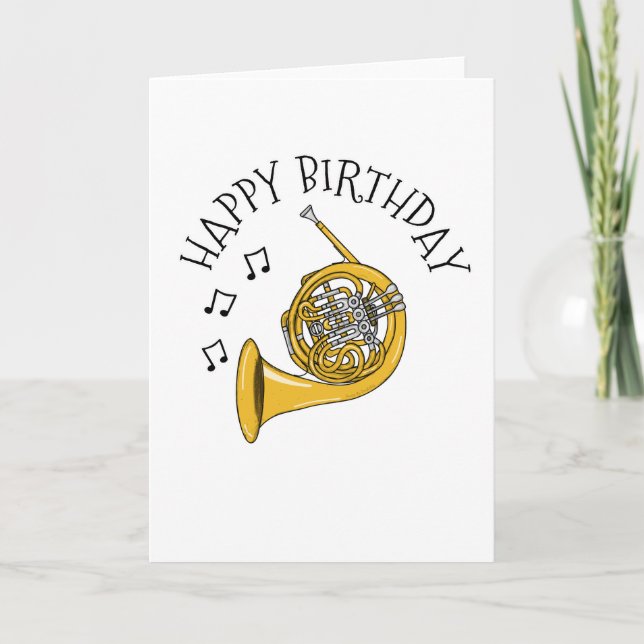Carte d'anniversaire de la Corne française Hornist (Devant)