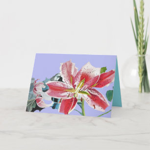 Carte d'anniversaire de la couleur d'aquarelle rou