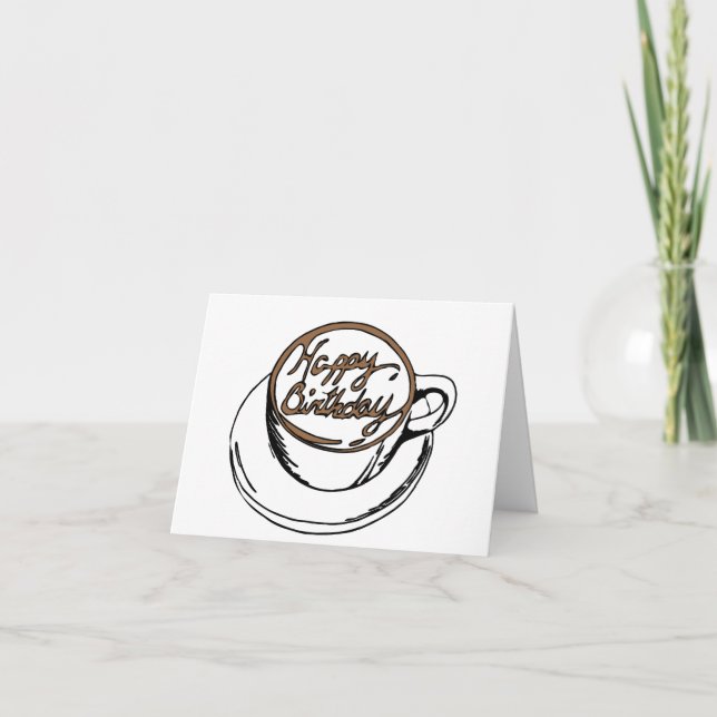 Carte d'anniversaire de la coupe du café (Devant)