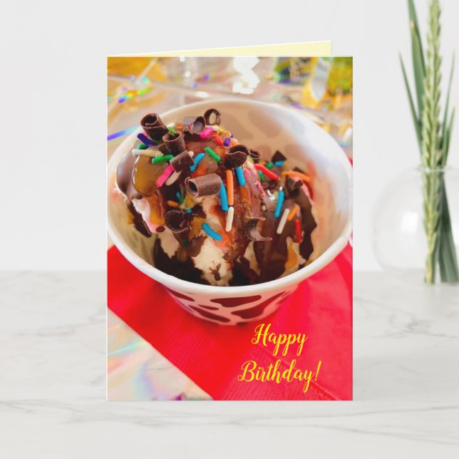 Carte d'anniversaire de la Crème de glace du diman (Devant)