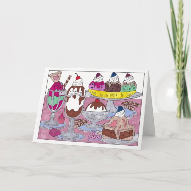 Carte d'anniversaire de la Crème de glace du diman (Devant)