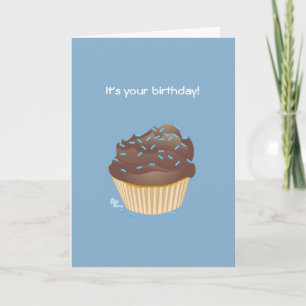 Carte d'anniversaire de la Cupcake au chocolat