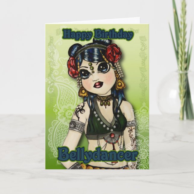 Carte d'anniversaire de la danse du ventre de la t (Devant)