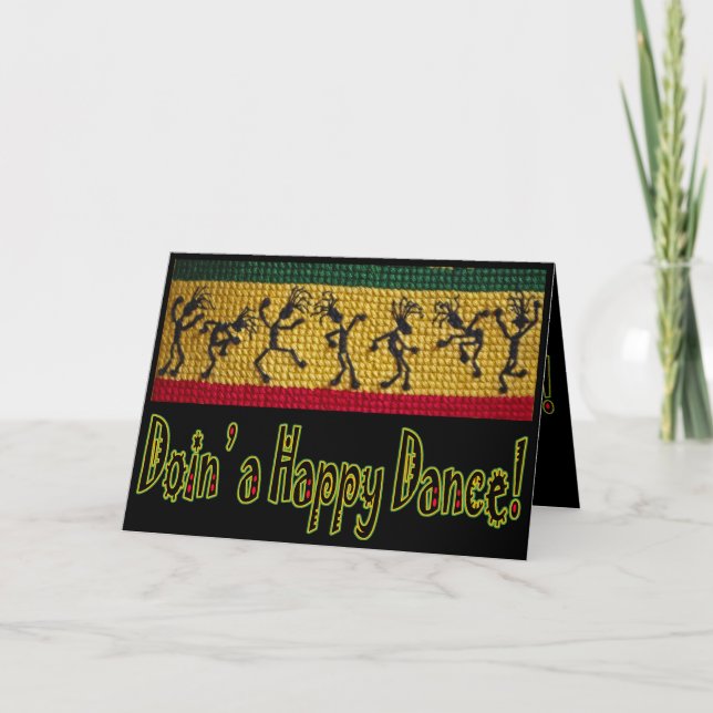 carte d'anniversaire de la danse reggae (Devant)