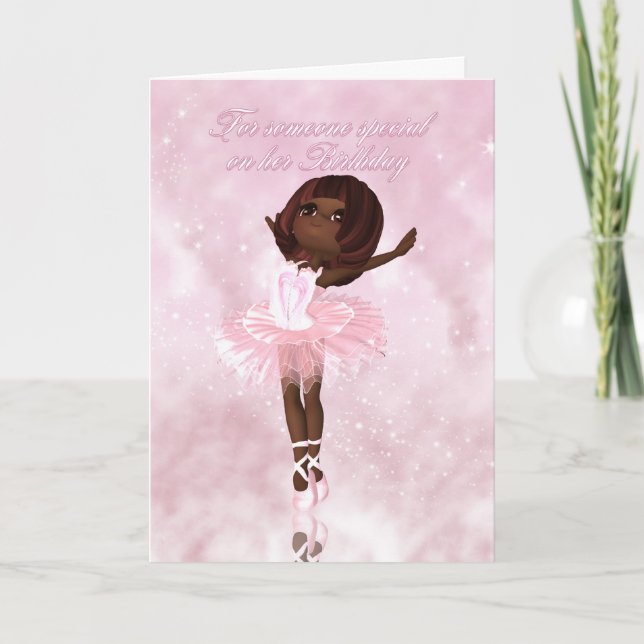 Carte d'anniversaire de la danseuse de ballet - Af (Devant)